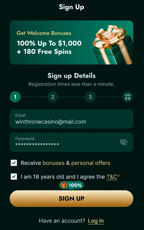 Winthrone Registration